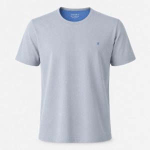 تیشرت مردانه طوسی یخی پنبه یک‌رو