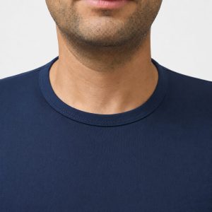 تیشرت مردانه سرمه ای پنبه یک‌رو